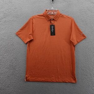 Walter Hagen Performance 11 Golf Polo Small Orange Stripe‎ Men Wicking NWT